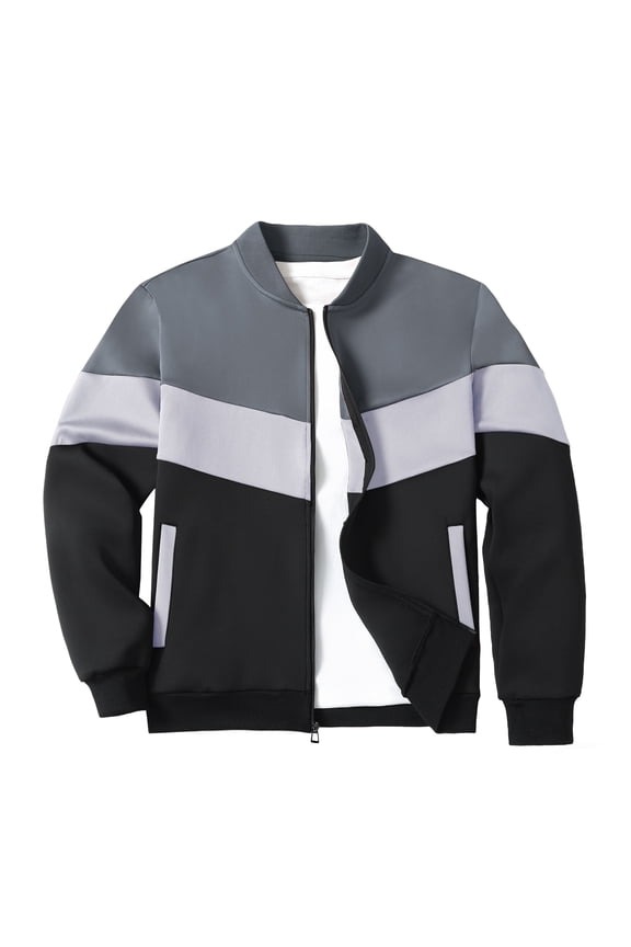 Men's Bomber Jacket Lightweight Casual Zipper Coat with Pockets Ideal for Camping, Hiking