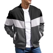 Mens Bomber Jacket Lightweight Casual Zipper Coat with Pockets Ideal for Camping, Hiking