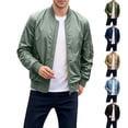 thumbnail image 1 of Men's Bomber Jacket Lightweight Water Resistant Windproof & Breathable Windbreaker with Pockets for Spring Fall & Outdoor Wear, 1 of 9