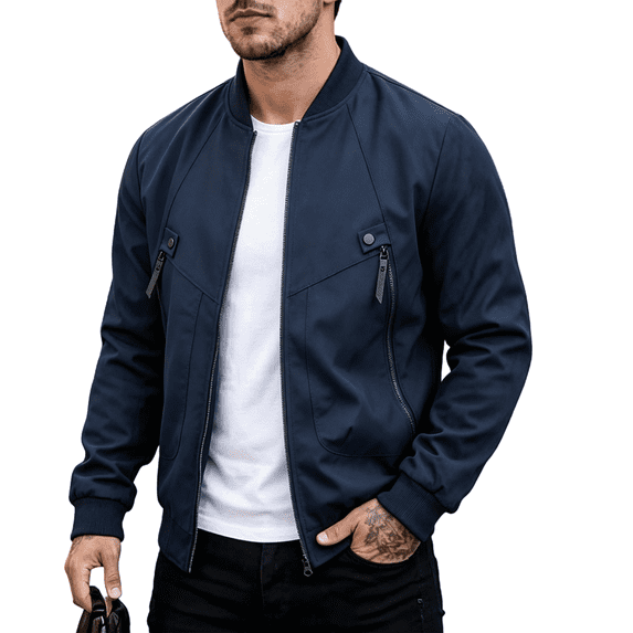 Men's Bomber Jacket Lightweight Windbreaker Spring Fall Jacket Windproof Water Shedding Lightweight Fashion Casual Wear