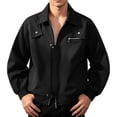 thumbnail image 1 of Men's Bomber Jacket Windbreak Jackets Rain Jacket Casual Loose Fit Zip-up Lightweight Golf Jacket with Side Pockets, 1 of 7