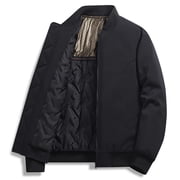 Mens Bomber Jacket Windproof Full Zip Baseball Collar Coats with Pockets Winter Warm Padded Coat Casual Outdoor Work Jacket