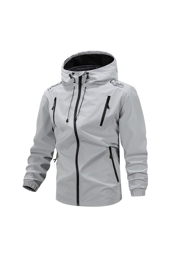 Men's Bomber Jackets Varsity Windbreaker Flight Jacket Casual Lightweight Windproof Track Puffer Coat with Zip Pockets