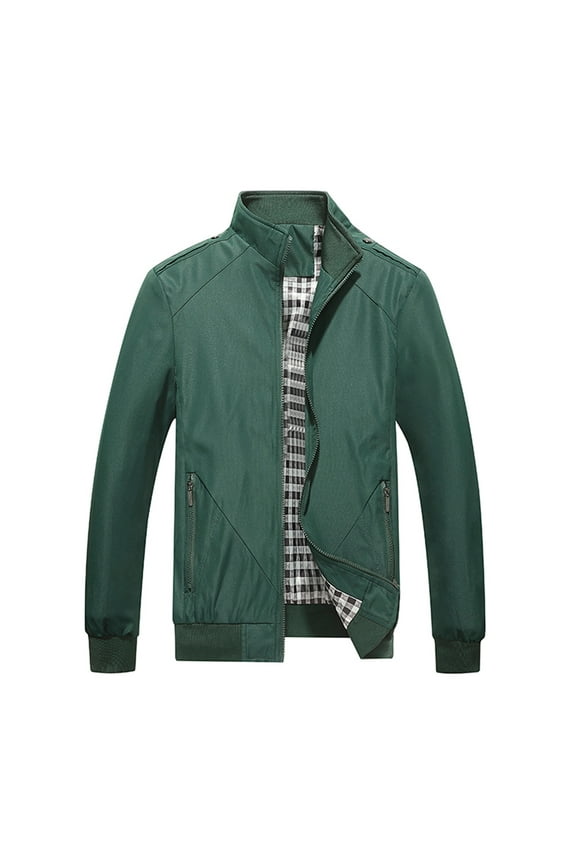 Men's Bomber Jackets Windproof Lightweight Zip Up Collared Track Jacket Windbreaker Golf Causal Outdoor Sportswear Coat