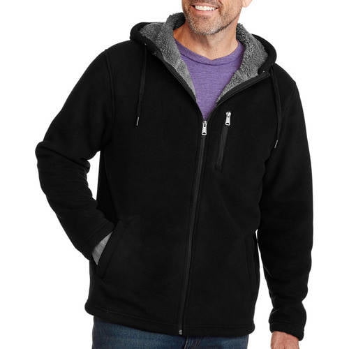 Men's Bonded Sherpa Fleece Hoodie - Walmart.com