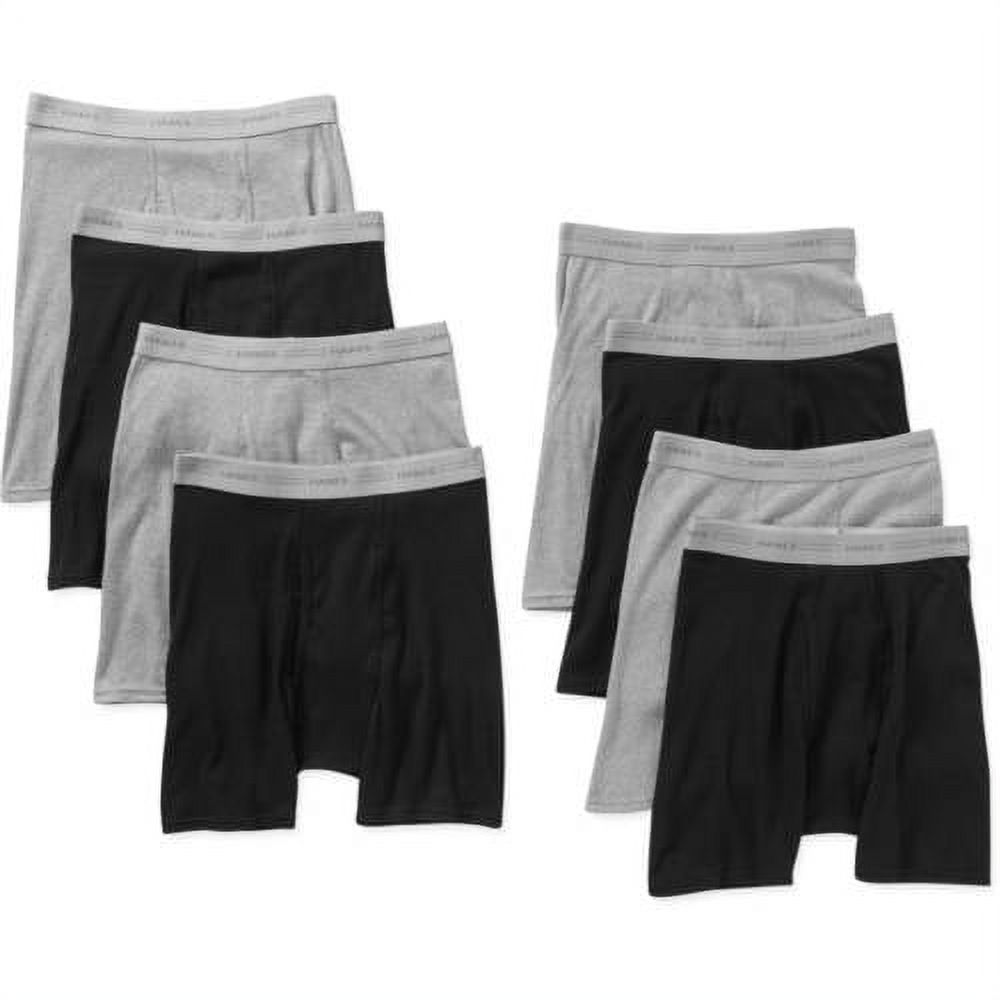 Men's Bonus Packs Black/Grey Boxer Brief 5 Pack + Get 3 Free - image 1 of 2