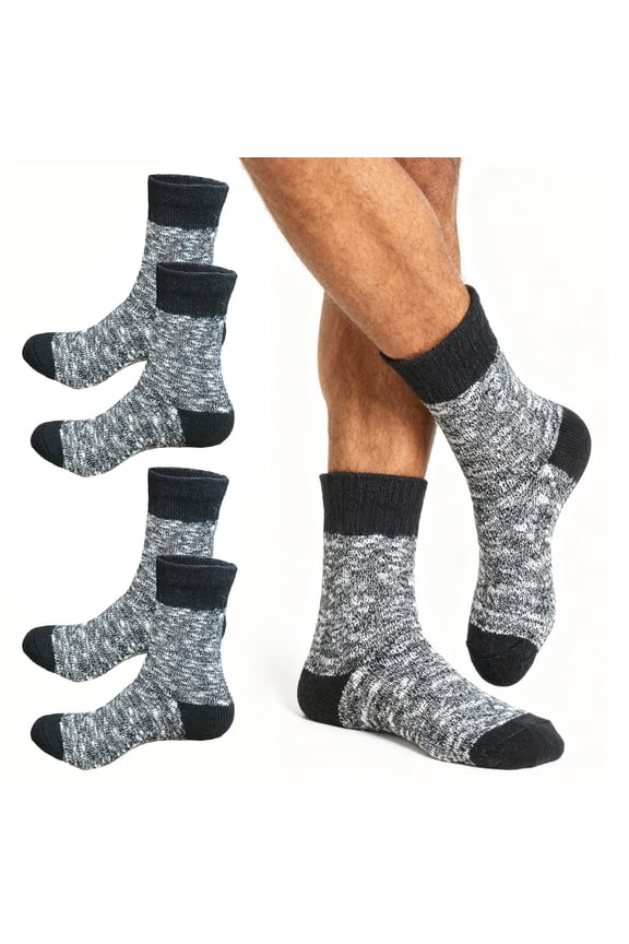 Men’s Boot Crew Socks, 3 Pairs – Thick Cushioned Work Boot Socks, Durable Outdoor Hiking & Everyday Wear