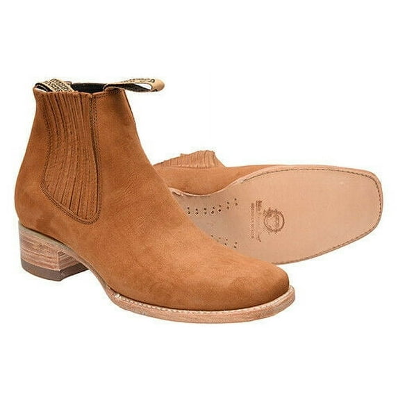 Men's Boots Ancke Leather Suede Tabaco Rodeo Western Cowboys Boots, Botin Rodeo Caballero