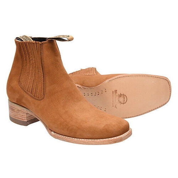 Men's Boots Ancke Leather Suede Tabaco Rodeo Western Cowboys Boots, Botin Rodeo Caballero