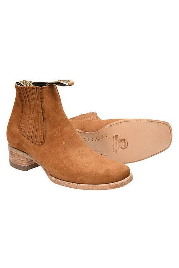 Men's Boots Ancke Leather Suede Tabaco Rodeo Western Cowboys Boots, Botin Rodeo Caballero