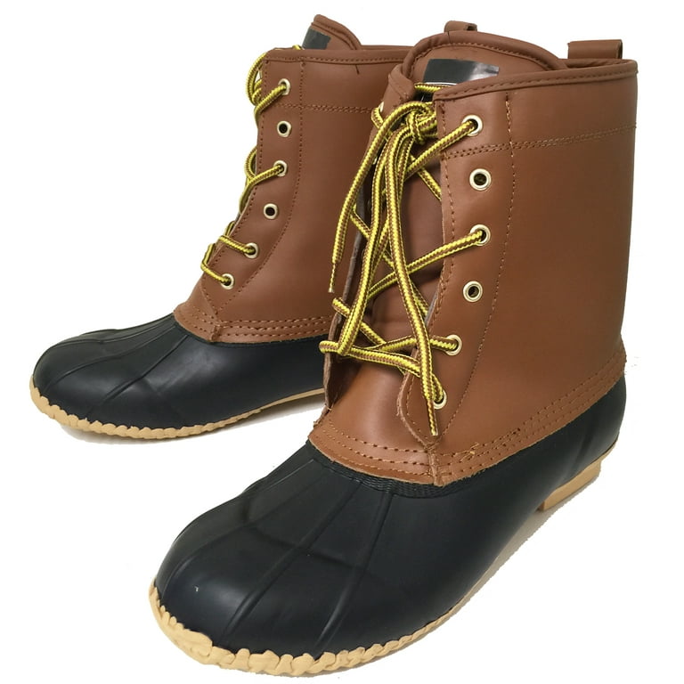 Men's Boots Leather Insulated Eyelet Duck Snow Shoes