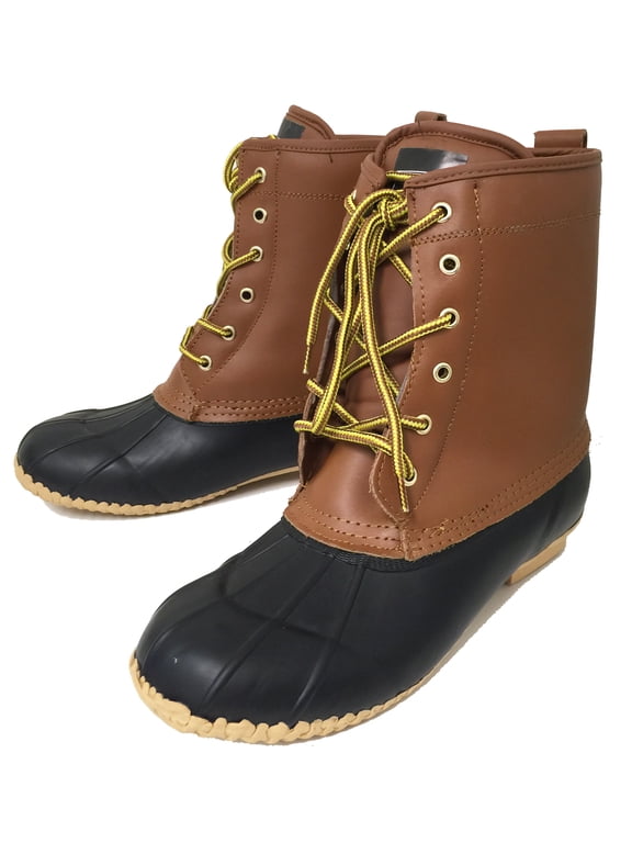 Men's Boots Leather Insulated Eyelet Duck Snow Shoes