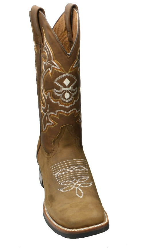Men's Boots Western Rodeo Cowboys genuine Leather Square Toe, Botas Vaqueras Rodeo La Carreta