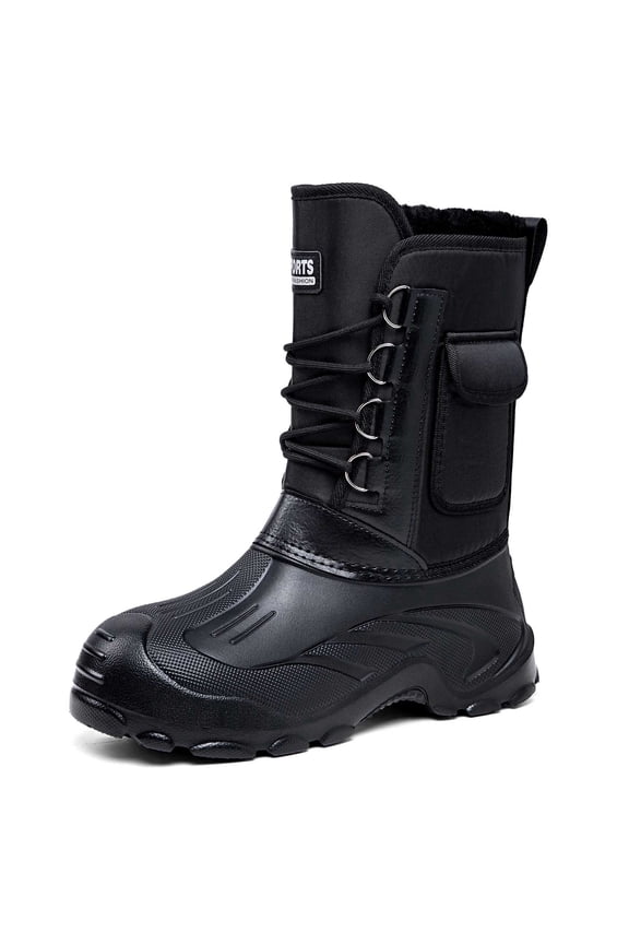 Men's Boots Winter Boots Insulated Mid Calf Outdoor Boots With Sole For Cold Weather