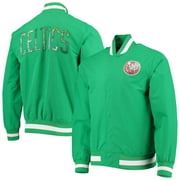 Men's Boston Celtics Kelly Green Mitchell & Ness Hardwood Classics 75th Anniversary Authentic Warmup Full-Snap Jacket