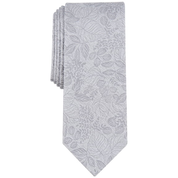 Men's Botanical Tie Silver One Size