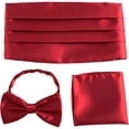 thumbnail image 1 of Men's Bow Tie & Cummerbund And Pocket Hankie Set Classic Bow Tie Cummerbunds Tuxedo Handkerchief For Parties Weddings Proms, 1 of 7