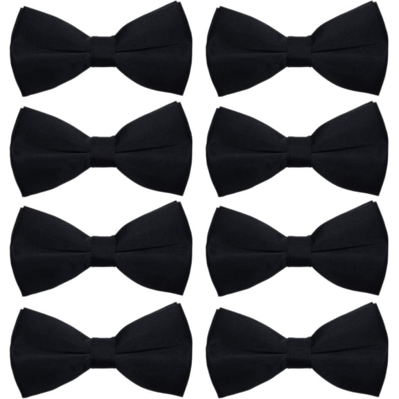 Men's Bowties Formal Satin Solid - 6/12 Pack Bow Ties Pre-tied Adjustable Ties for Men Many Colors Option in bulk