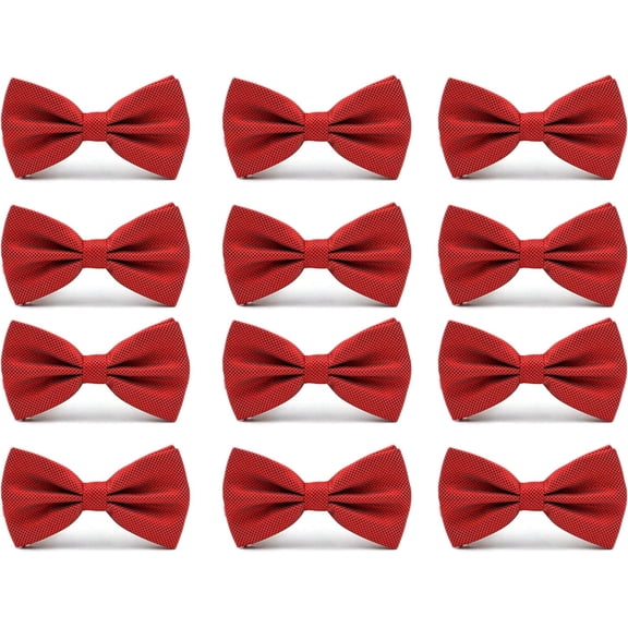 Men's Bowties Formal Satin Solid - 6/12 Pack Bow Ties Pre-tied Adjustable Ties for Men Many Colors Option in bulk