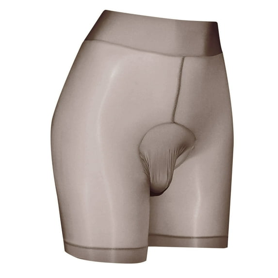 Men's Boxer Brief Underwear Ice Silk Thin Underpants Sports Extended Anti Crotch Shorts Running Grey