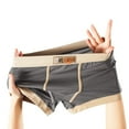 thumbnail image 1 of Men's Boxer Briefs - 100% Polyester, Moisture Wicking, Breathable, Durable, Wide Waistband, Contrast Trim, Gray, Size L, 1 of 5