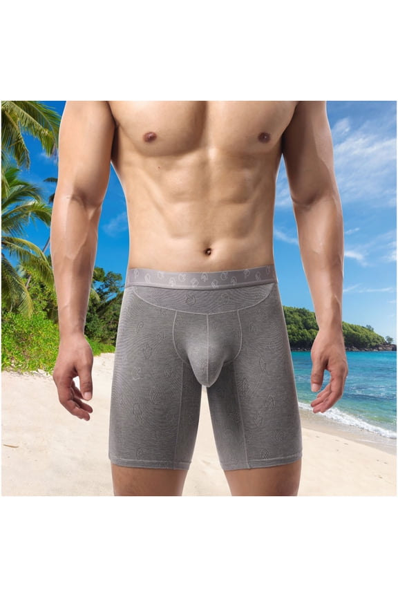 Men's Boxer Briefs 2XL Dark Gray - Cotton Modal Polyester, Breathable, Contoured Pouch, Comfort Waistband - Ideal for Daily Wear & Light Workouts