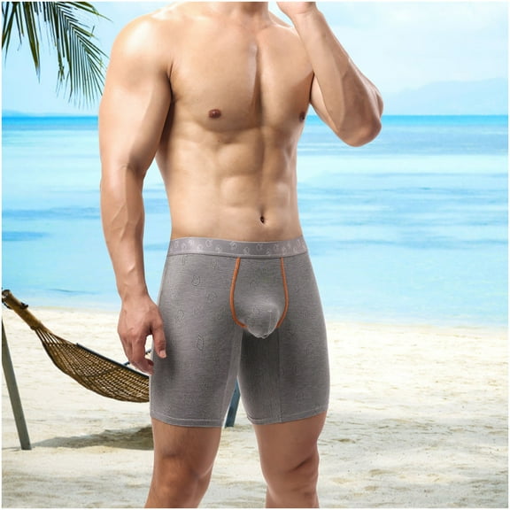 Men's Boxer Briefs 2XL Size - Modal Cotton Polyester Blend, Support Pouch, Anti-Chafing, Breathable, Comfortable All Day Wear, Dark Gray