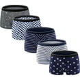 thumbnail image 1 of Men's Boxer Briefs 5 Pack No Ride-up Breathable Comfortable Sport Underwear, 1 of 5