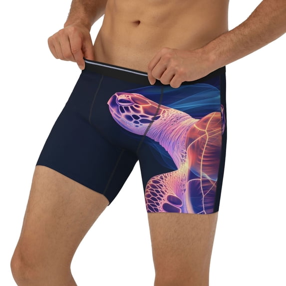 Men's Boxer Briefs, Abstract Line Turtle Soft and Breathable Mens Underwear Boxer Briefs With Widen Waist