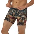 thumbnail image 1 of Men's Boxer Briefs, American Flag Deer Art Soft and Breathable Mens Underwear Boxer Briefs With Widen Waist, 1 of 5