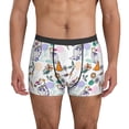thumbnail image 1 of Men's Boxer Briefs, Bohemian Cute Parrot Flower Soft Comfy Mens Underwear Boxer Briefs Breathable With Widen Waist, 1 of 7