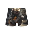 thumbnail image 1 of Men's Boxer Briefs Breathable 3D Pouch Underwear Shorts, Cat Playing Guitar Rock Music, 1 of 7