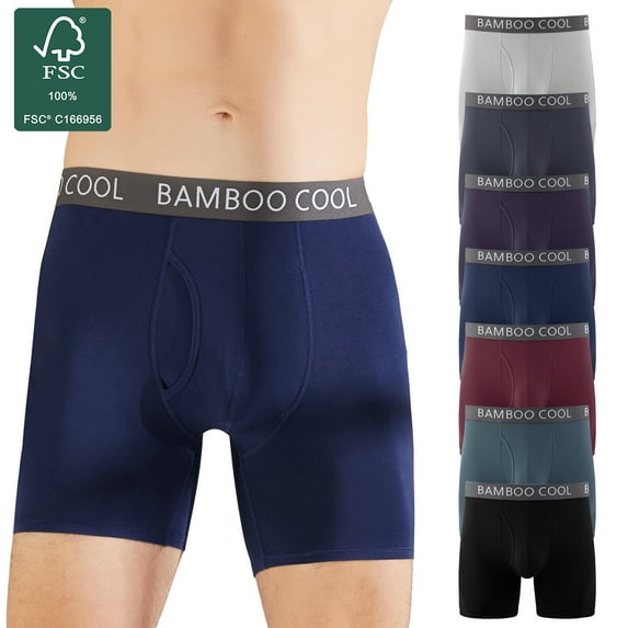 Men's Boxer Briefs,Breathable Bamboo Viscose Underwear 7 Pack for a Week,M-XXL
