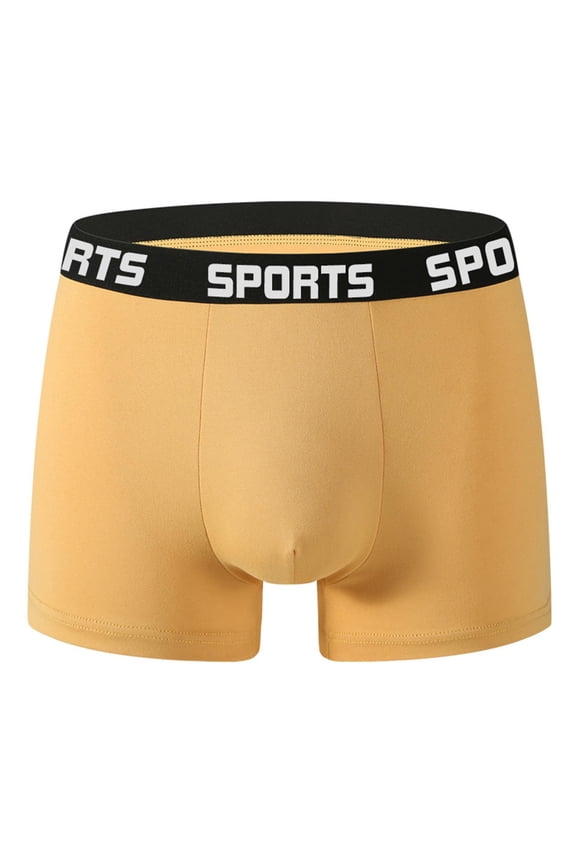 Men's Boxer Briefs Briefs Men 38 Underwire Men Fashion compatible with Machine Large with Pouch Comfortable Underwear Socks And Underwear for Y Fit Stretchy Yellow L