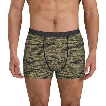 Men's Boxer Briefs, Camo Green Soft Comfy Mens Underwear Boxer Briefs Breathable With Widen Waist