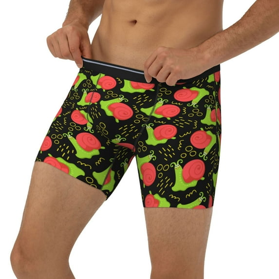 Men's Boxer Briefs, Cartoon Snail Soft and Breathable Mens Underwear Boxer Briefs With Widen Waist