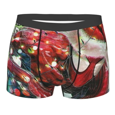 Men's Boxer Briefs,Christmas Spider-Man Boxer Briefs,Soft and Breathable Polyester Underwear with ComfortFlex Waistband,L