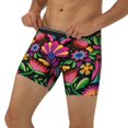 thumbnail image 1 of Men's Boxer Briefs, Colorful Floral Embroidery Mexican Soft and Breathable Mens Underwear Boxer Briefs With Widen Waist, 1 of 5