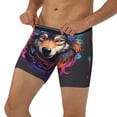 thumbnail image 1 of Men's Boxer Briefs, Colorful Wolf Head Soft and Breathable Mens Underwear Boxer Briefs With Widen Waist, 1 of 5