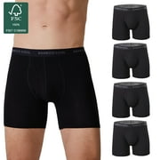 Men's Bamboo Boxer Briefs Underwear,Bamboo Viscose Trunks,Moisture Wicking  & Breathable,4-Pack,M-XXL