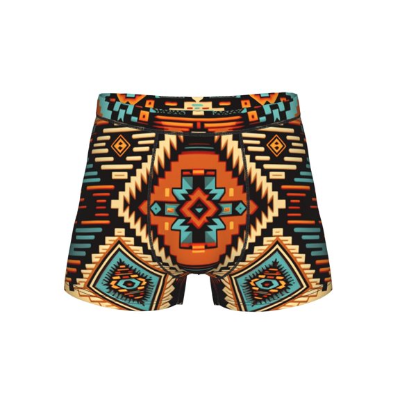 Men's Boxer Briefs Comfortable Breathable Underwear, Aztec Baja Western Native Southwest