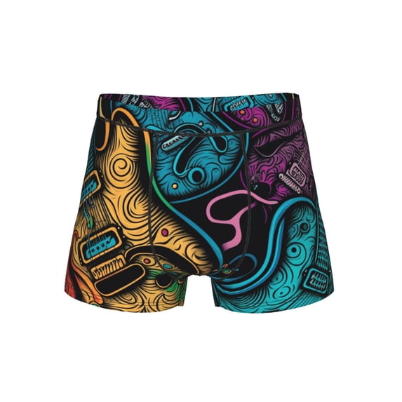 Men's Boxer Briefs Comfortable Breathable Underwear, Electric Guitars Rock Music Colorful