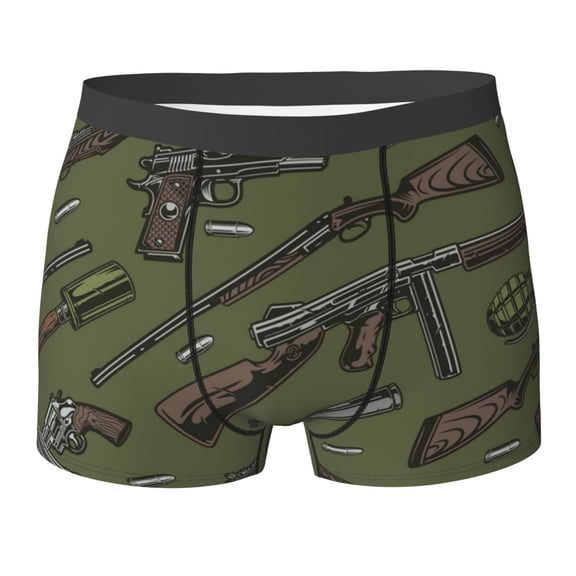 Men's Boxer Briefs Comfortable Breathable Underwear, Vintage Gun Cool