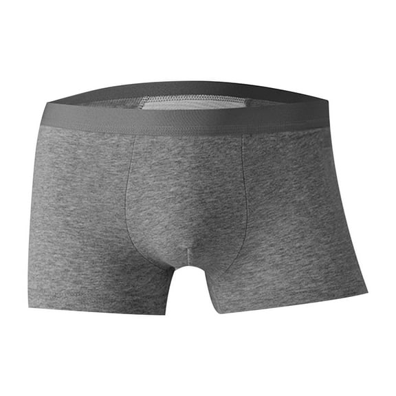 Men's Boxer Briefs Comfortable Large Size Elastic Waist Casual Underpants Solid Color Underwear