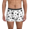 thumbnail image 1 of Men's Boxer Briefs, Cute paw prints black grey Soft Comfy Mens Underwear Boxer Briefs Breathable With Widen Waist, 1 of 7