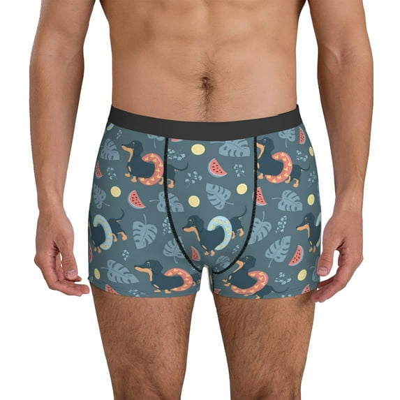 Men's Boxer Briefs, Dachshund Dog Puppy No.1030 Soft Comfy Mens Underwear Boxer Briefs Breathable With Widen Waist