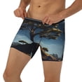 thumbnail image 1 of Men's Boxer Briefs, Deep Blue Starry Sky Moon Tree Soft and Breathable Mens Underwear Boxer Briefs With Widen Waist, 1 of 5
