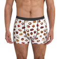 thumbnail image 1 of Men's Boxer Briefs, Dessert Chocolate Print Soft Comfy Mens Underwear Boxer Briefs Breathable With Widen Waist, 1 of 7