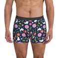 thumbnail image 1 of Men's Boxer Briefs, Elegant Cute Rabbit Flowers Soft Comfy Mens Underwear Boxer Briefs Breathable With Widen Waist, 1 of 7