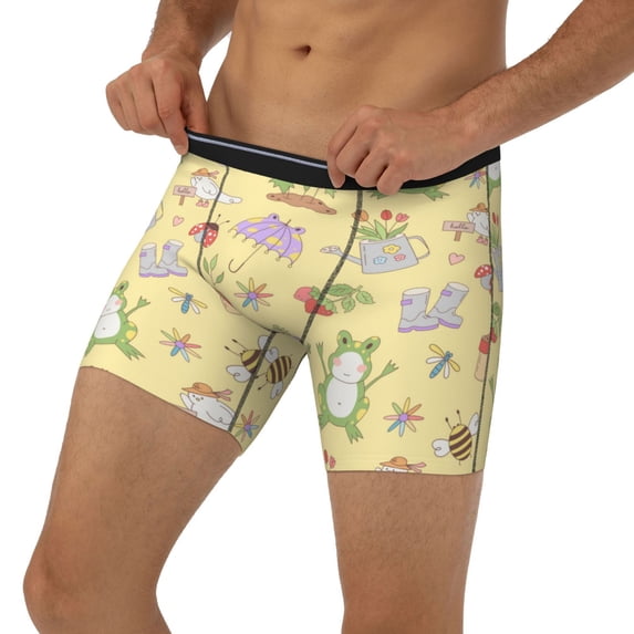 Men's Boxer Briefs, Frog Bee Soft and Breathable Mens Underwear Boxer Briefs With Widen Waist